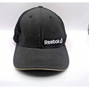 Reebok RBH3100001 Black Trucker Hat Snapback Mesh Back Ripstop OSFA